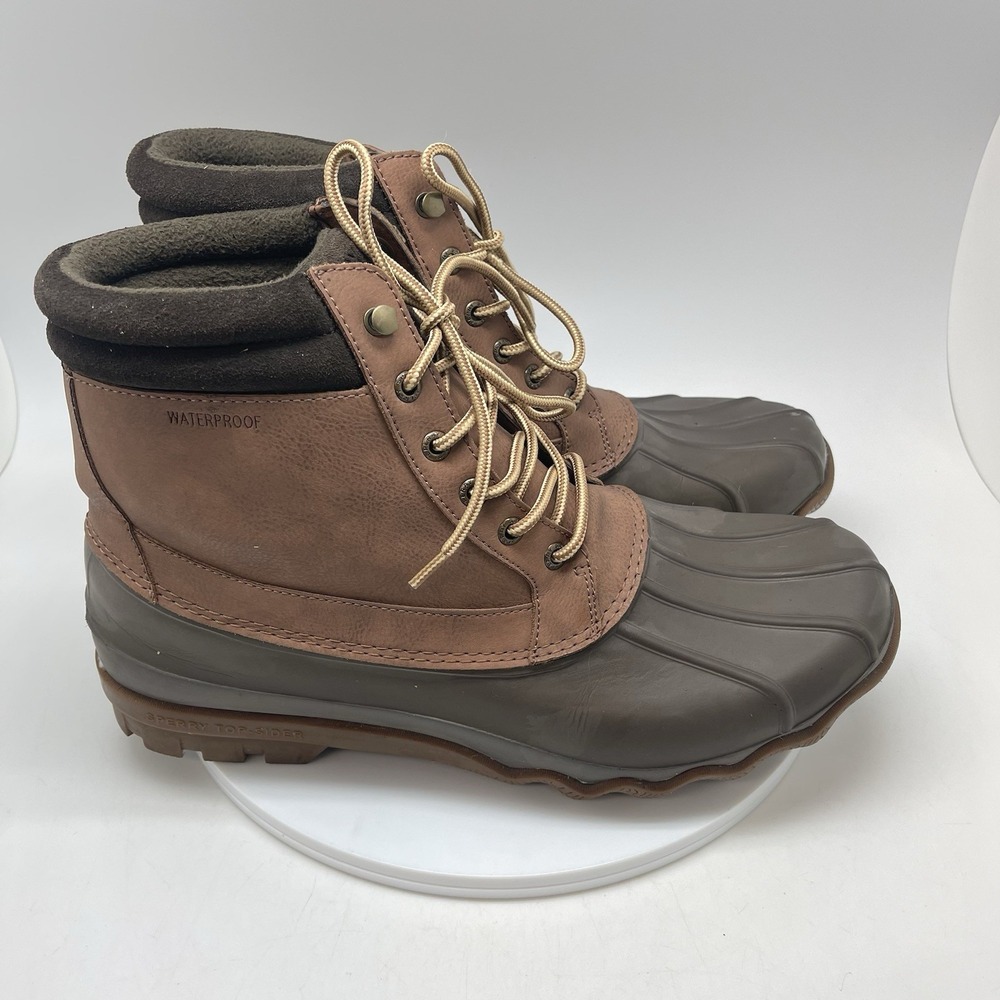 Sperry Boots Mens 12 Brewster Waterproof Boot Dark Tan STS14140 Outdoor Shoes‎